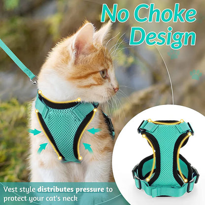 Escape Proof Cat Harness and Leash Set - in use