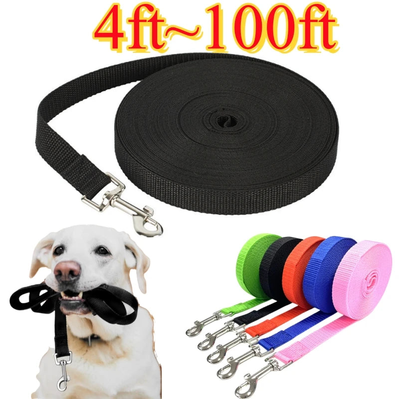 Long Nylon Dog Training Leash (4ft to 100ft)