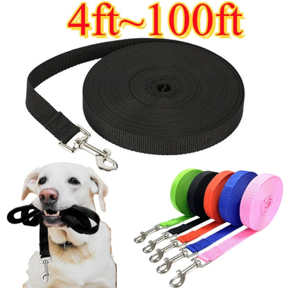 Long Nylon Dog Training Leash (4ft to 100ft)
