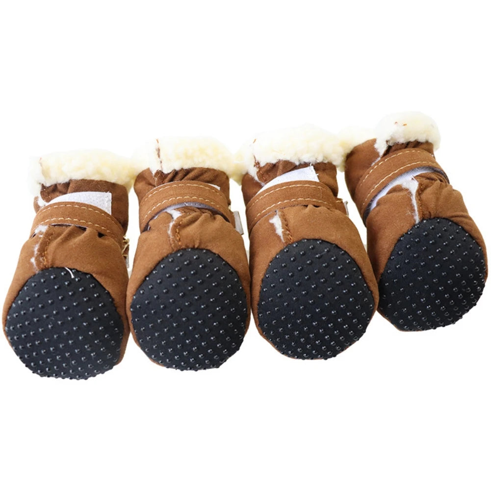 Plush Warm Anti-Slip Dog Boots and Socks (4 Pack) - view 11