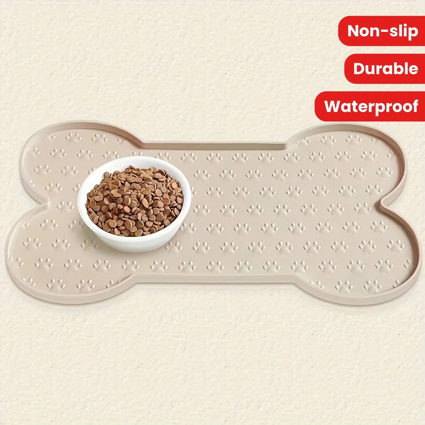 Non-Slip Silicone Pet Feeding Mat with Raised Edges