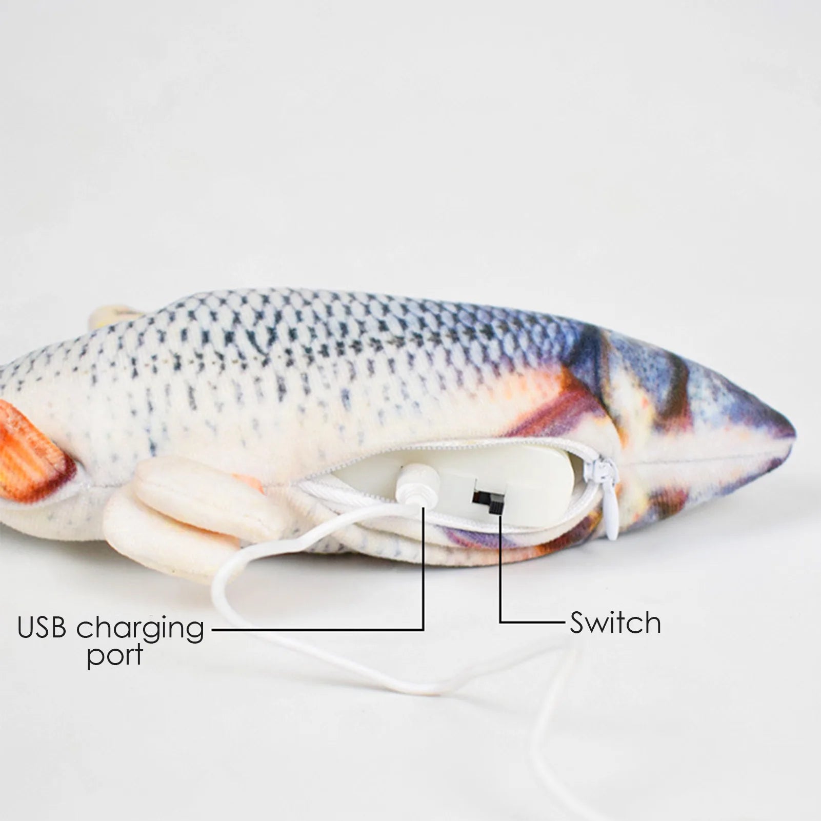 USB Rechargeable Electric Flopping Fish Cat Toy - alternate angle