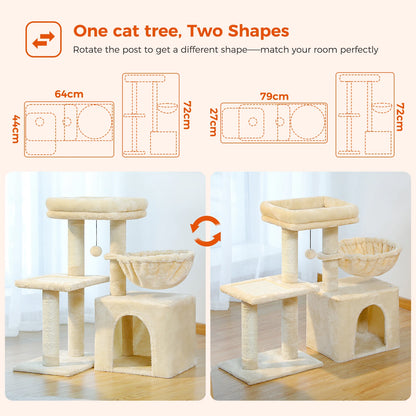 Cat Activity Tree with Hammock and Removable Perch - view 17