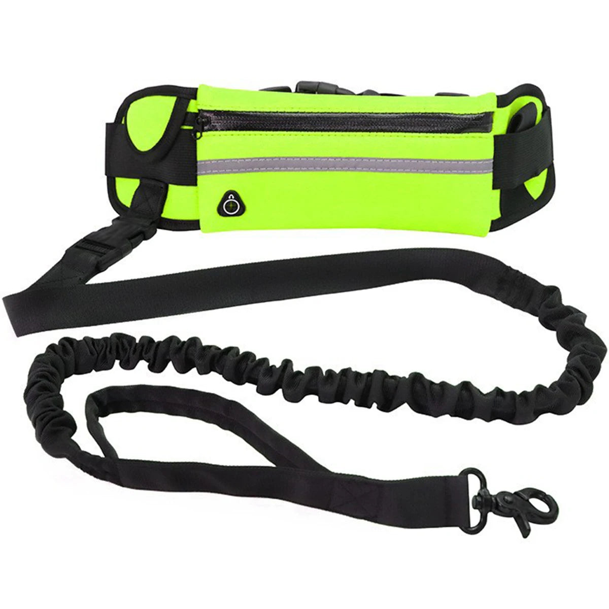 Hands Free Dog Leash with Waist Bag and Reflective Belt - 1PCS 2.2M Green B