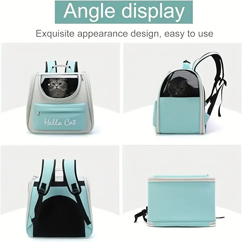 Collapsible Mesh Pet Backpack for Cats and Small Dogs - close-up
