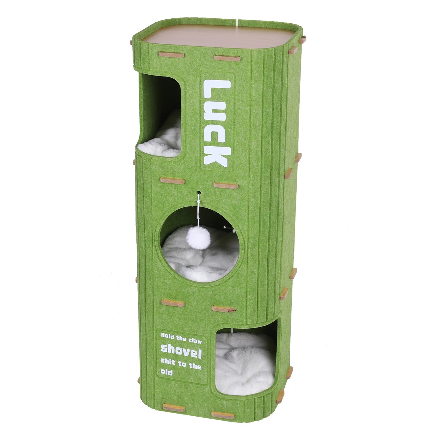 3-Tier Felt Cat Cave Bed for Multi-Cat Homes - close-up