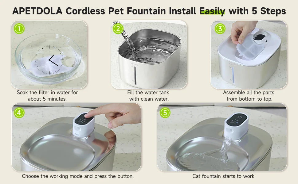 Wireless 4L Pet Water Fountain with Auto Sensor - view 11