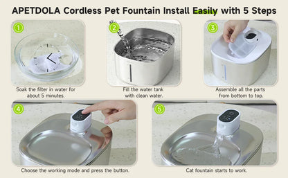 Wireless 4L Pet Water Fountain with Auto Sensor - view 11