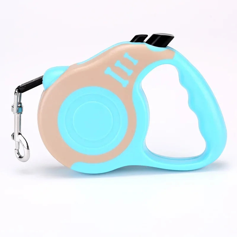 Retractable Dog Leash (3m or 5m) for Small to Medium Pets - Light Blue / 5M