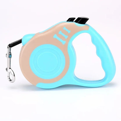Retractable Dog Leash (3m or 5m) for Small to Medium Pets - Light Blue / 5M