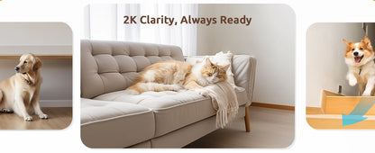 2K Pet Camera with 360 Pan-Tilt and Phone App - feature view
