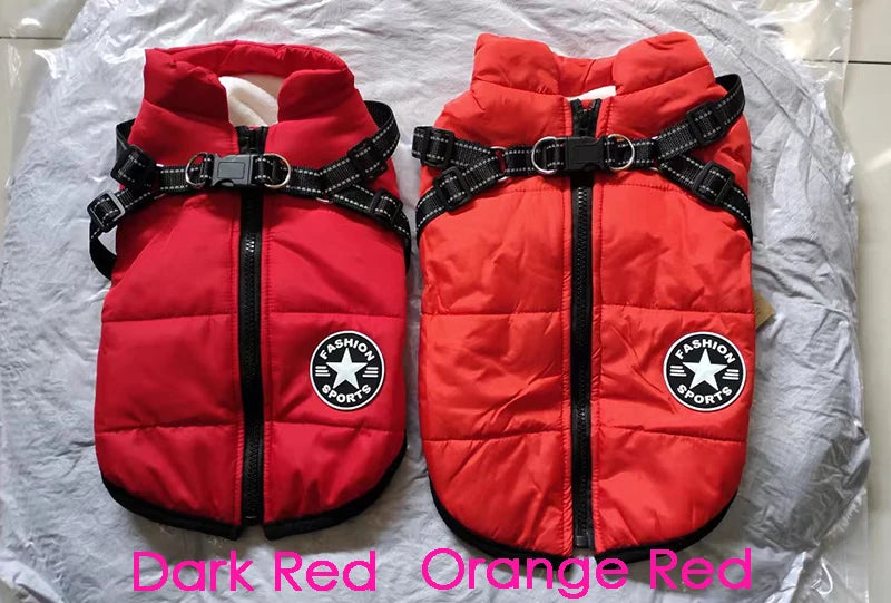 Waterproof Winter Dog Jacket with Built-in Harness - view 17