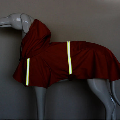 Hooded Reflective Dog Raincoat for Medium and Large Dogs - in use