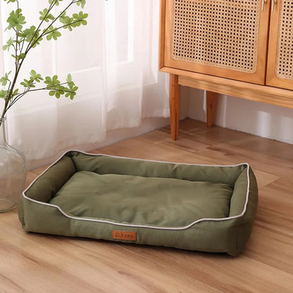 Bite-Resistant Waterproof Dog Bed for Large Dogs - XL-84x56x14cm / green