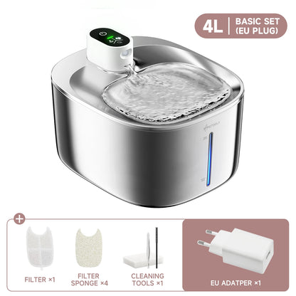 Wireless 4L Pet Water Fountain with Auto Sensor - EU Plug / 4L