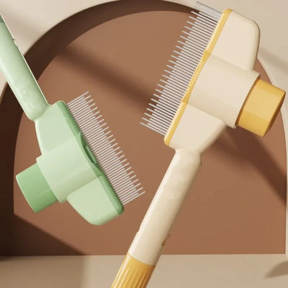 One-Button Self-Cleaning Pet Hair Removal Comb - side view