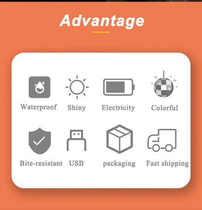 LED Waterproof Pet Collar Safety Light - feature view