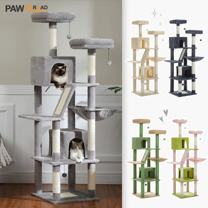 Large Multi-Level Plush Cat Tree with Condos - from above