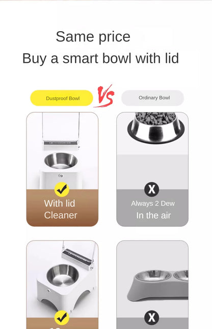Smart Cat Food Bowl with Infrared Sensor Auto-Open Lid - view 24