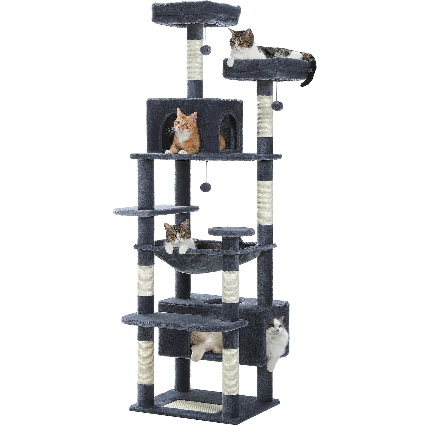 Large Cat Tree Tower with Hammock and Padded Perches - view 26