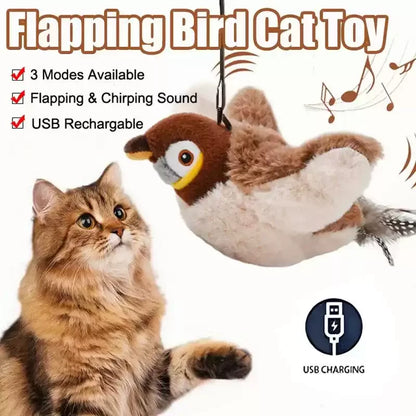 Touch-Activated Chirping Bird Cat Toy