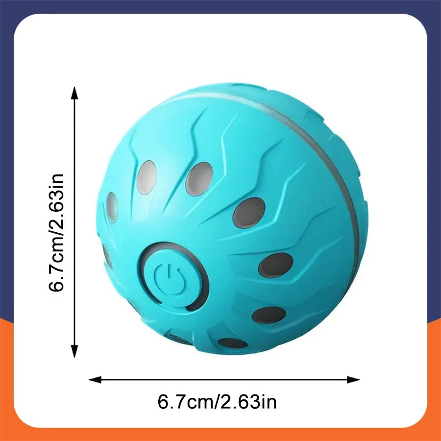 USB Rechargeable Smart Rolling Dog Ball - Blue SD