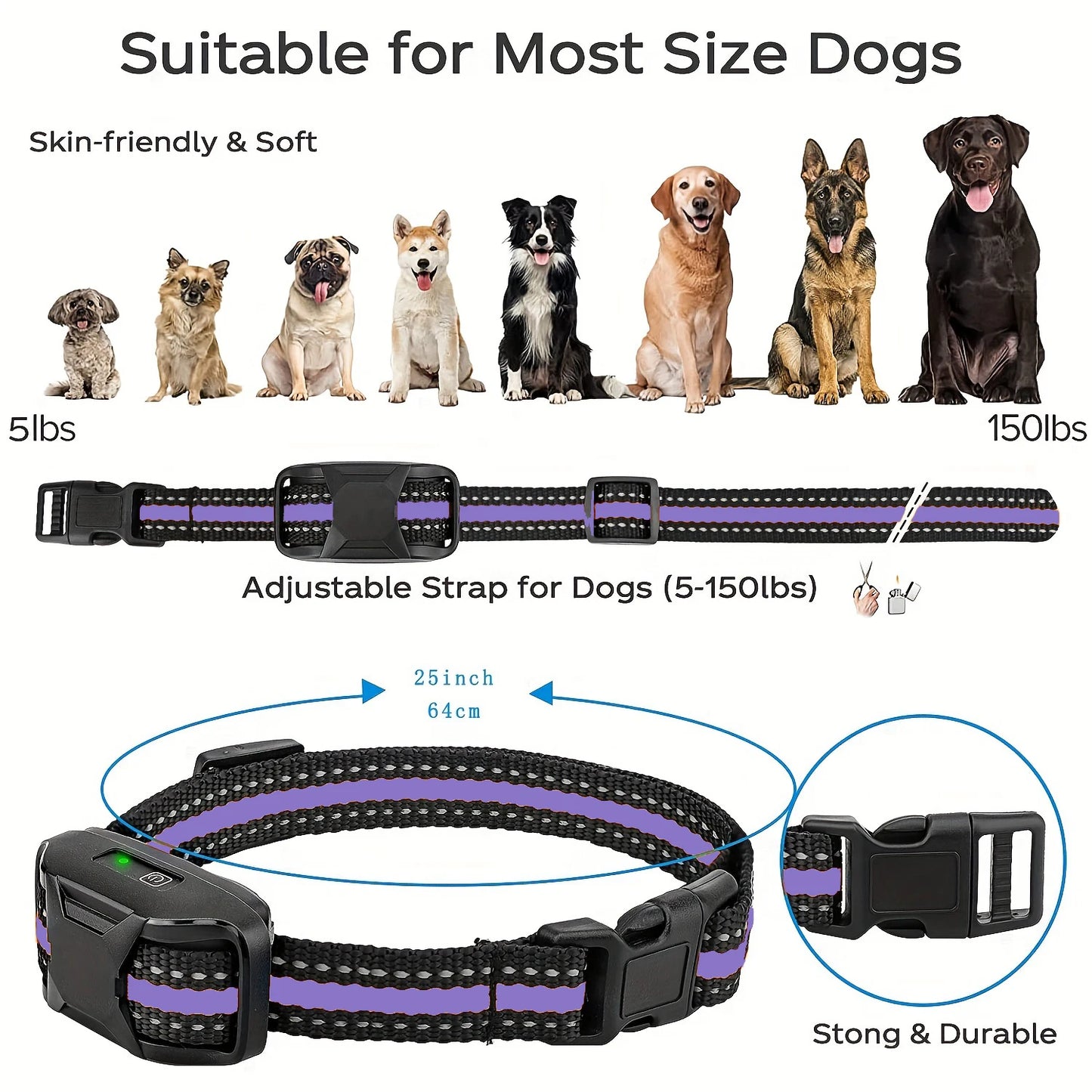 Waterproof Electric Dog Training Collar with Remote (3300ft Range) - close-up