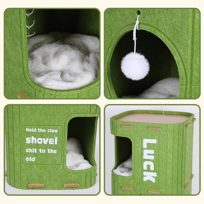 3-Tier Felt Cat Cave Bed for Multi-Cat Homes - view 17