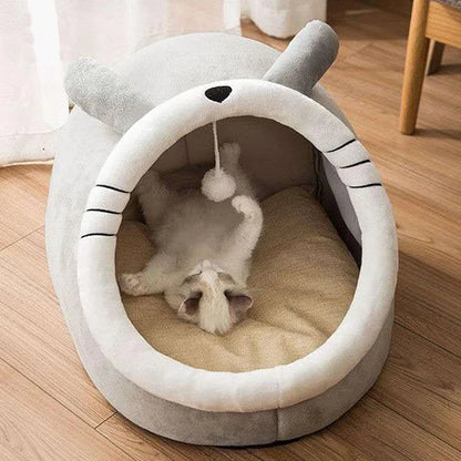 Foldable Cartoon Cat Cave Bed (Washable) - 4 / S