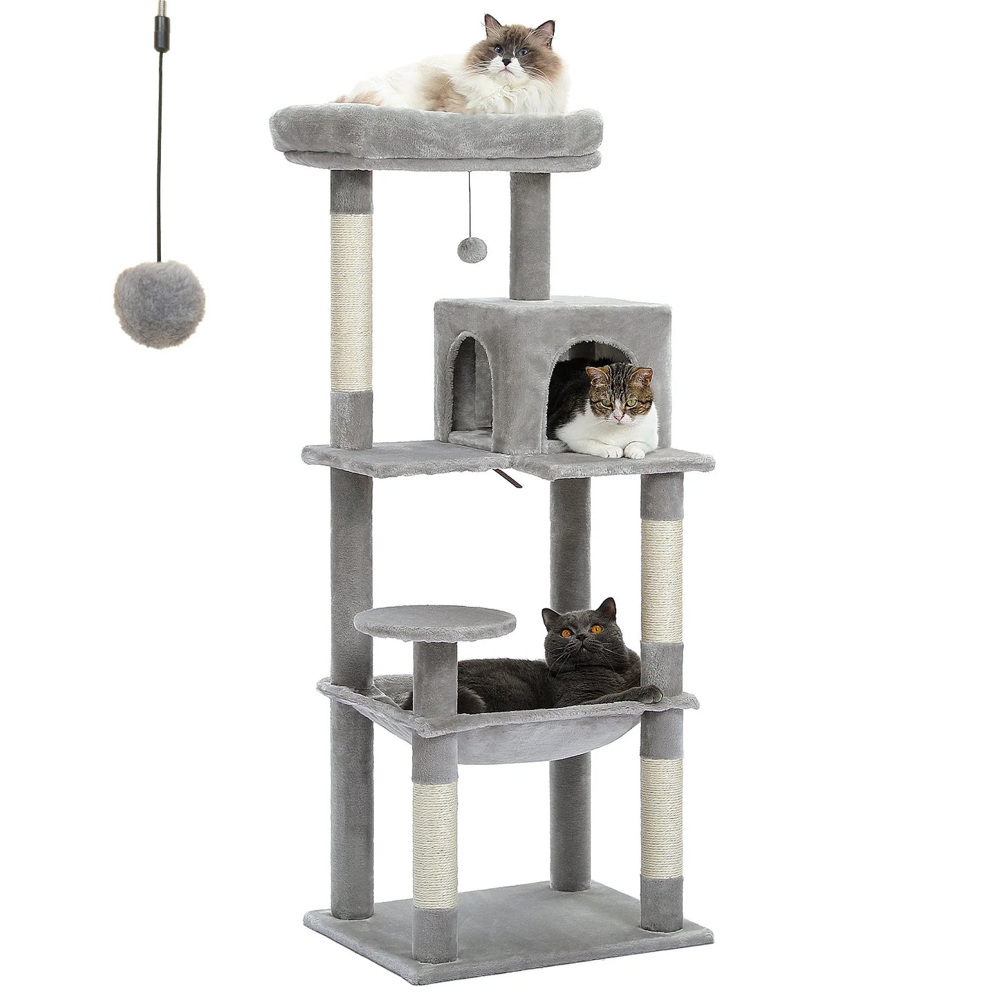 5-Level Cat Tree Tower for Large Cats with Hammock - AMT0110GY-LF