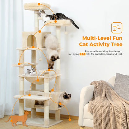 Large Multi-Level Plush Cat Tree with Condos - view 31