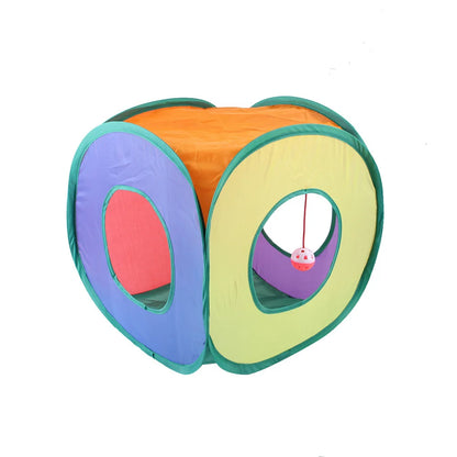 Foldable Cat Tunnel with Crinkle Paper for Indoor Play - feature view