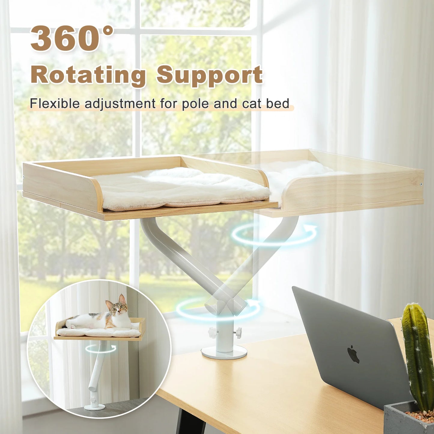 360 Degree Rotatable Cat Desk Bed with Adjustable Stand - view 20