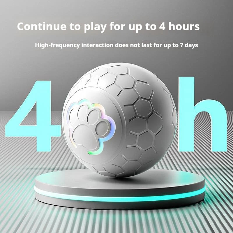 Smart Bouncing Dog Toy Ball with RGB Lights - in use