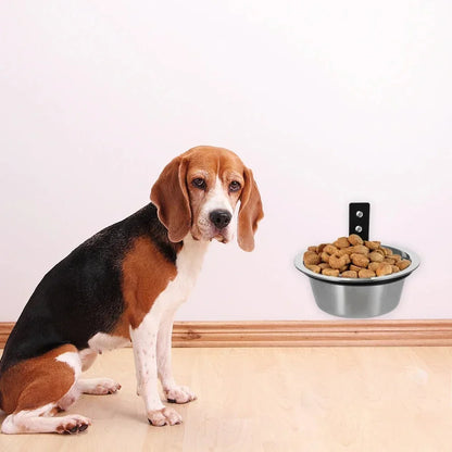 Wall-Mounted Elevated Pet Bowl with Stainless Steel Insert - view 12