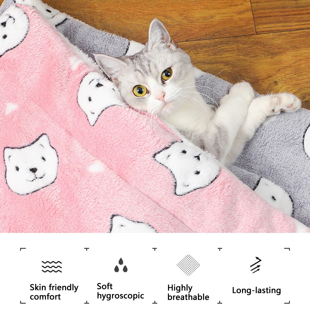 Soft Flannel Pet Sleeping Mat for Cats and Small Dogs - view 15