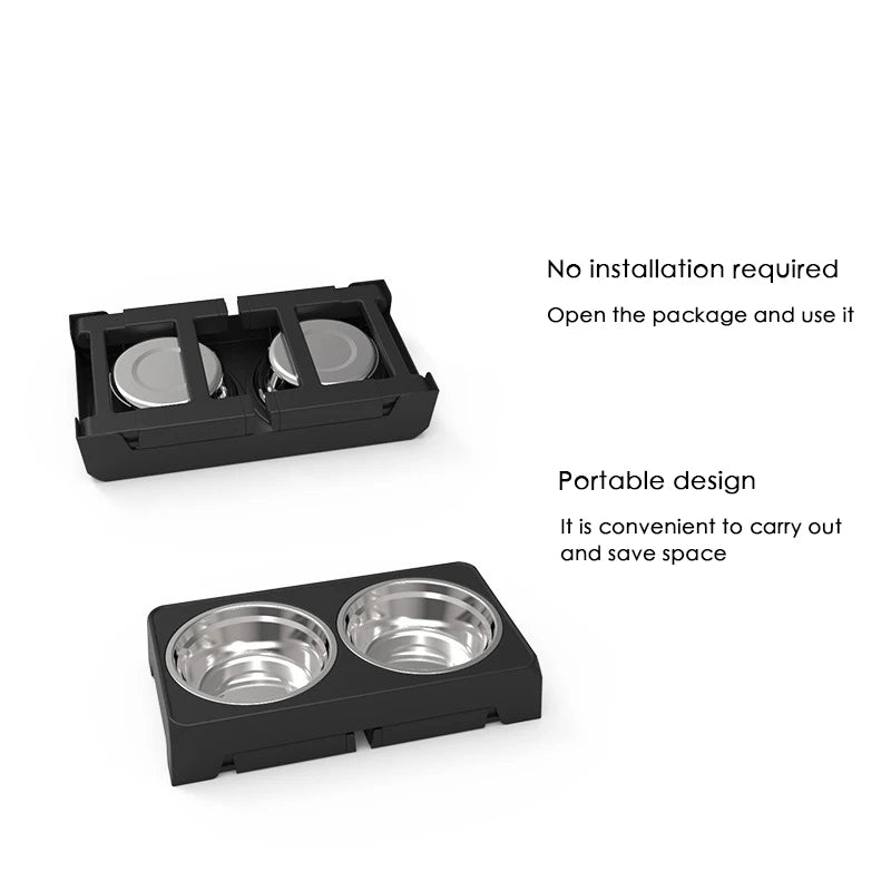 Adjustable Elevated Dog Feeder with Double Stainless Steel Bowls - lifestyle