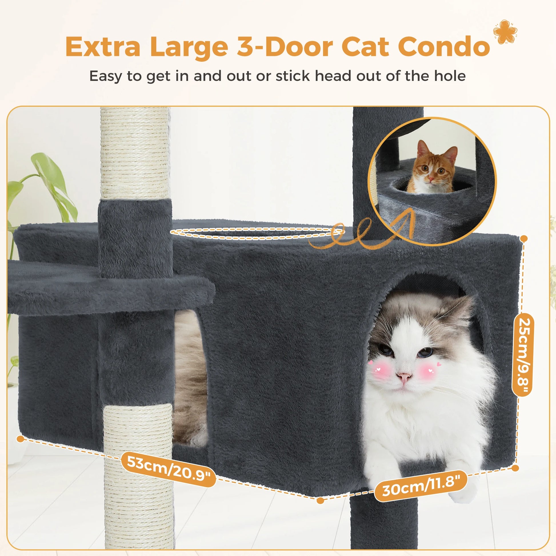 Large Cat Tree Tower with Hammock and Padded Perches - view 17