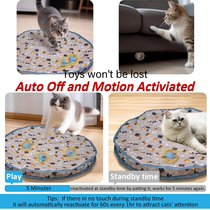 Interactive Motion Cat Toy Ball with Hide and Seek Pouch - close-up
