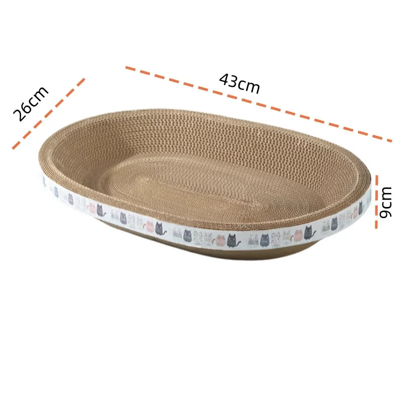 Corrugated Cardboard Cat Scratcher and Bed - 43cm