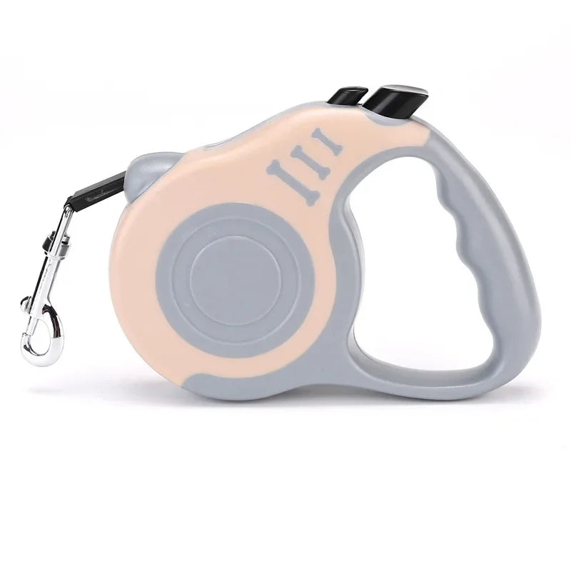 Retractable Dog Leash (3m or 5m) for Small to Medium Pets - Beige Grey / 5M