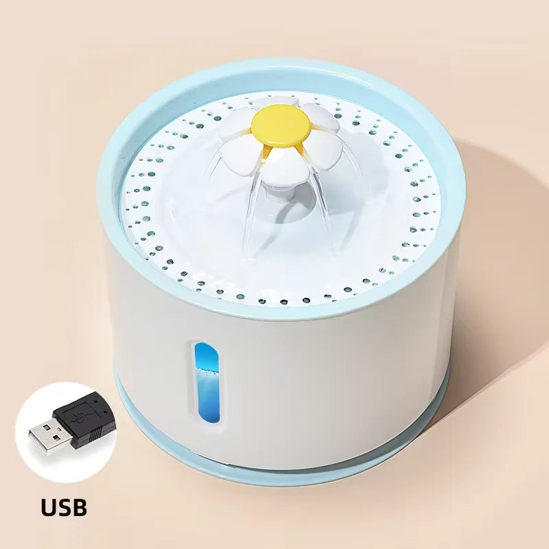 Automatic Stainless Steel Pet Water Fountain - USB Plastic / 2L