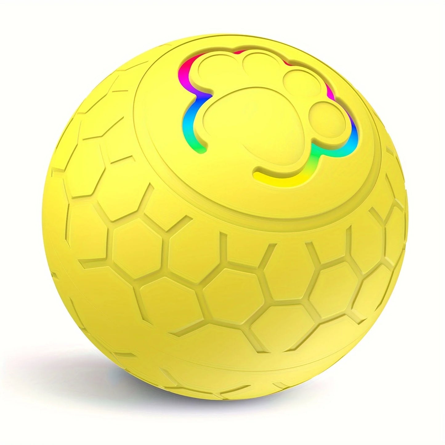 Smart Bouncing Dog Toy Ball with RGB Lights - Upgrade Yellow 300