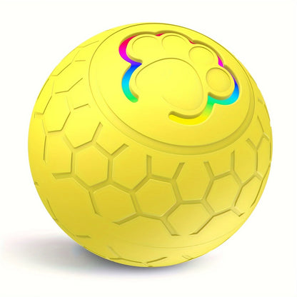 Smart Bouncing Dog Toy Ball with RGB Lights - Upgrade Yellow 300