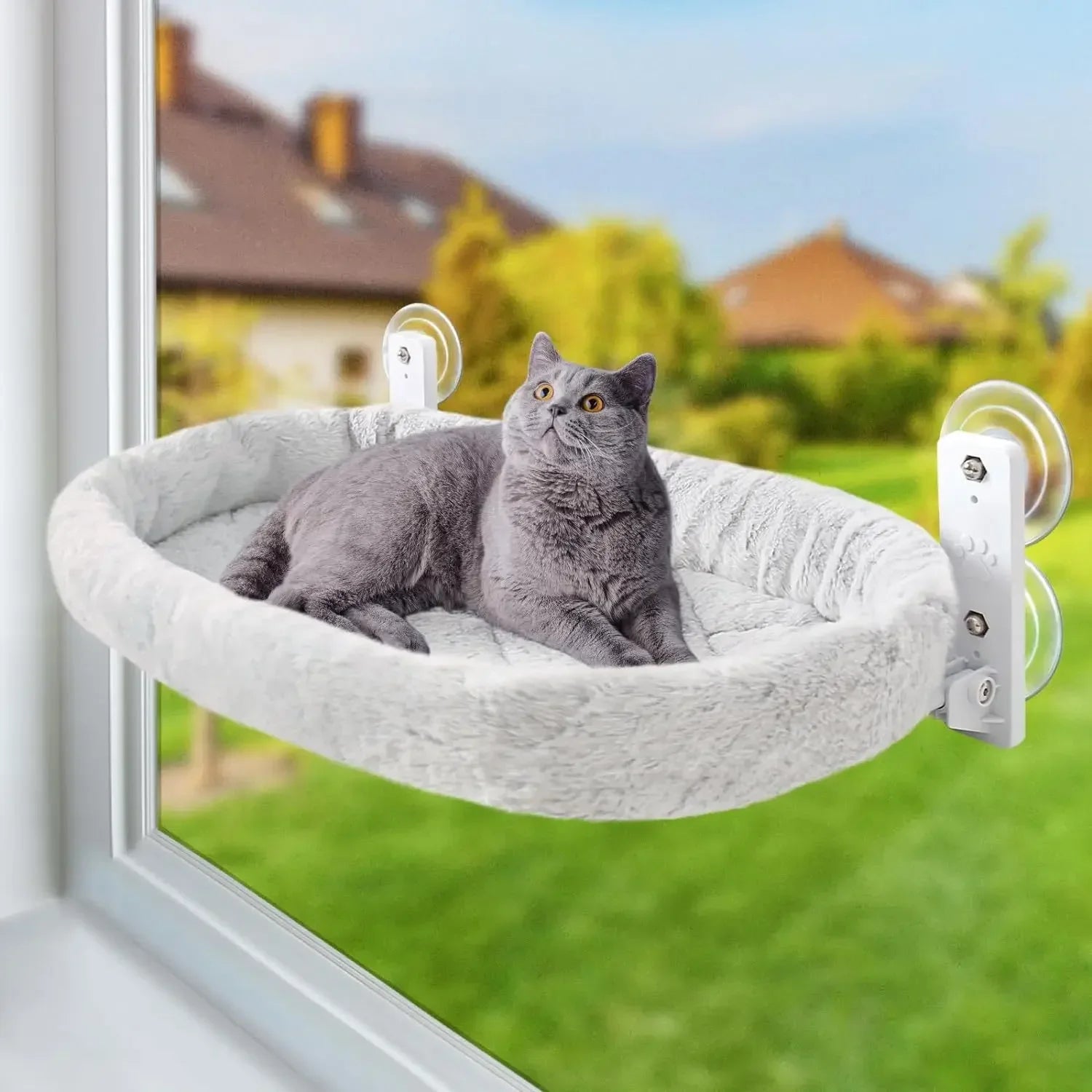Winter Cat Window Hammock with Suction Cups - feature view