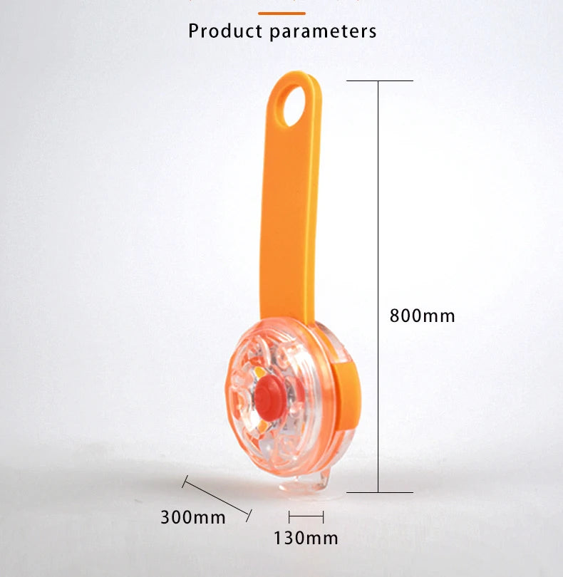 LED Waterproof Pet Collar Safety Light - size reference