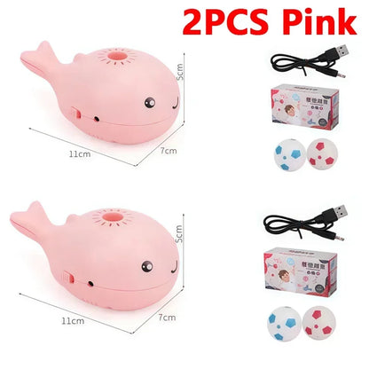 Interactive Whale Jet Ball Cat Toy with USB Fan - 2PCS Pink