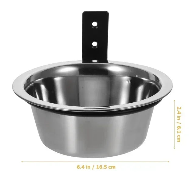 Wall-Mounted Elevated Pet Bowl with Stainless Steel Insert - 6 inch