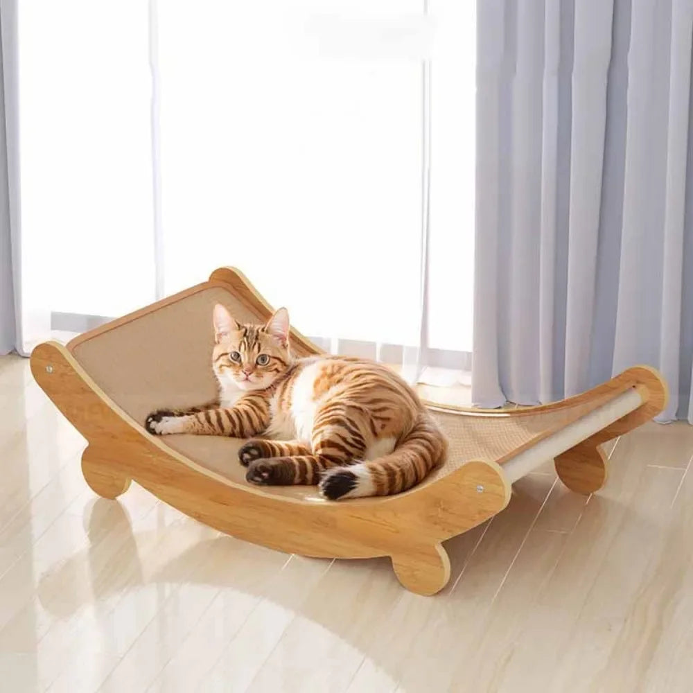 Detachable Cat Scratch Board with Sleeping Bed - side view
