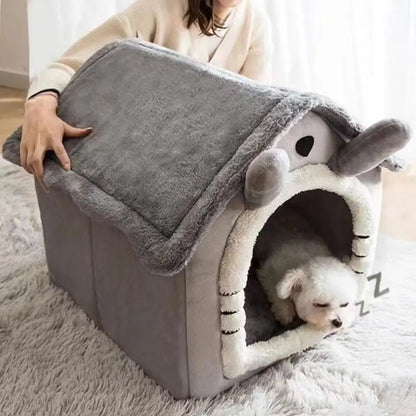 All-Season Removable Washable Dog House Bed - side view